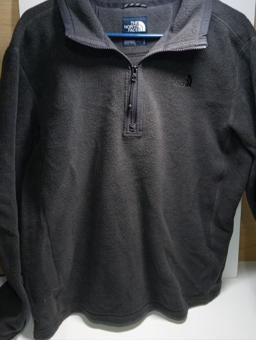 The North Face Men's Fleece Pullover Sweatshirt 1/4 Zip Mock Neck Gray L